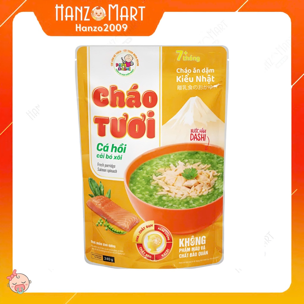 Cháo tươi papa dashi 240g ăn liền cho mọi lứa tuổi, thơm ngon nhiều hương vị, bổ dưỡng, an toàn thực phẩm - hanzo2009