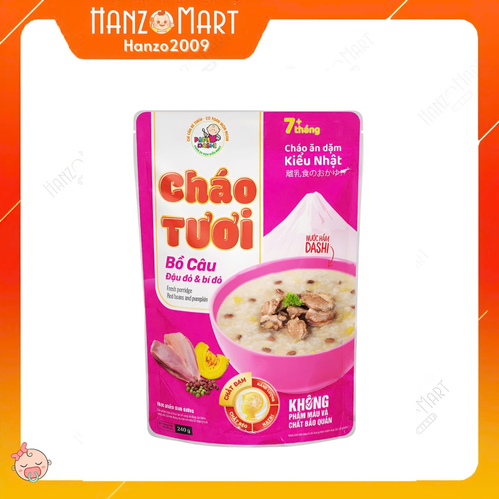 Cháo tươi papa dashi 240g ăn liền cho mọi lứa tuổi, thơm ngon nhiều hương vị, bổ dưỡng, an toàn thực phẩm - hanzo2009