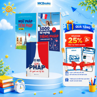 Sách - Combo Tự học tiếng pháp, Ngữ pháp tiếng pháp, 3000 Từ vựng tiếng pháp