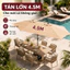 WTHB Outdoor Ô dù sân vườn 4.5M lớn, ô che nắng ngoài trời có thể nghiêng dùng cho quán cà phê, nhà hàng sân rộng
