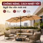 WTHB Outdoor Ô dù sân vườn 4.5M lớn, ô che nắng ngoài trời có thể nghiêng dùng cho quán cà phê, nhà hàng sân rộng