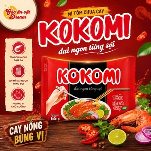 Mì Tôm Chua Cay Kokomi Ngon Từng Sợi 65g - Mì Ăn Liền Sợi Dai Giòn Đậm Vị Thùng 30 gói