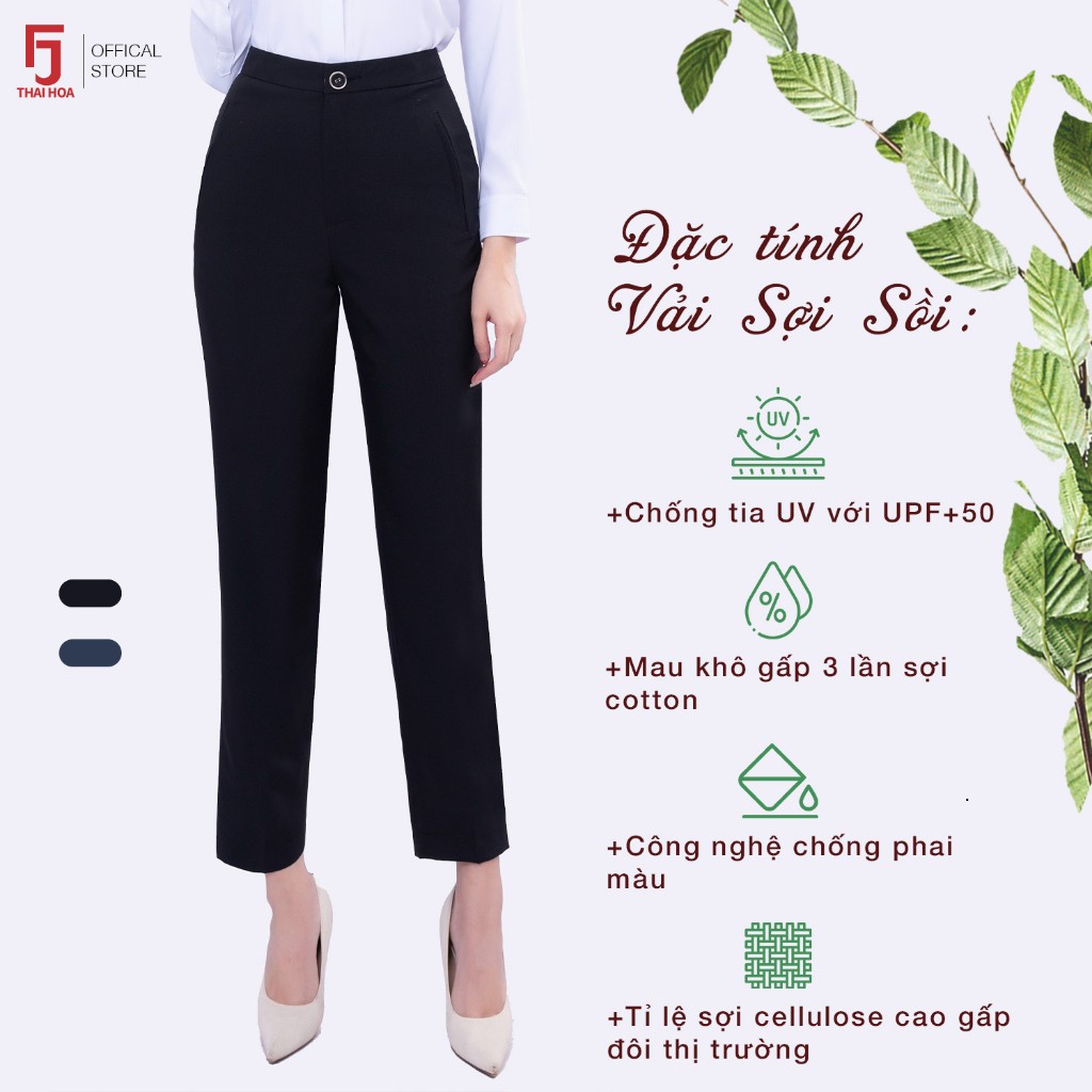 [ HÀNG CTY ] Quần TÂY ÂU nữ R16 thời trang công sở các màu sợi gỗ sồi Thái Hoà
