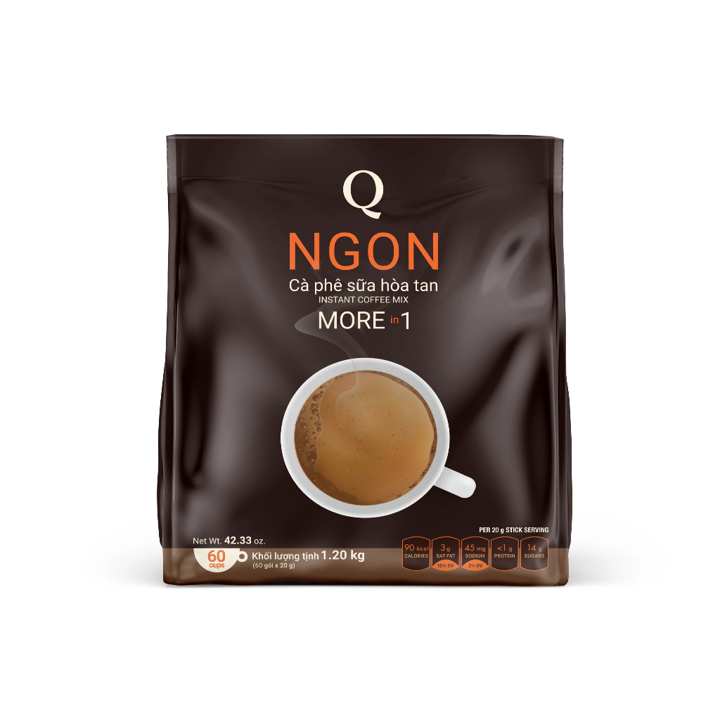 Cà Phê Sữa Hòa Tan Trần Quang Q Classic Ngon / Good Morning (Bịch 24 Ống x 20g)