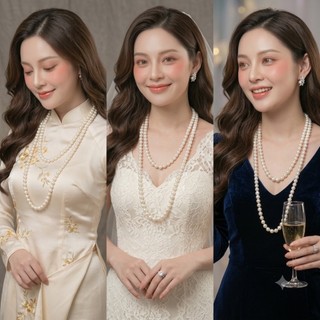 [ DAISYN ] N668 vòng cổ áo dài, dây chuyền áo tấc, dây chuyền áo bà ba 1 sợi 150cm ngọc nhân tạo 10 sang trọng