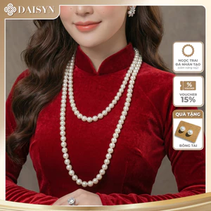N668 vòng cổ áo dài, dây chuyền áo tấc, dây chuyền áo bà ba 1 sợi 150cm ngọc nhân tạo 10 sang trọng