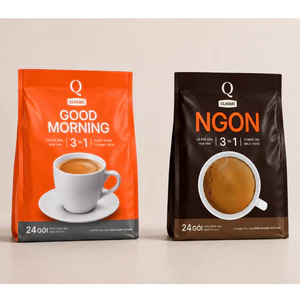 Cà Phê Sữa Hòa Tan Trần Quang Q Classic Ngon / Good Morning (Bịch 24 Ống x 20g)