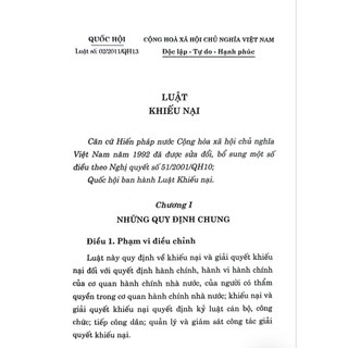 Luật Khiếu Nại (Hiện Hành)