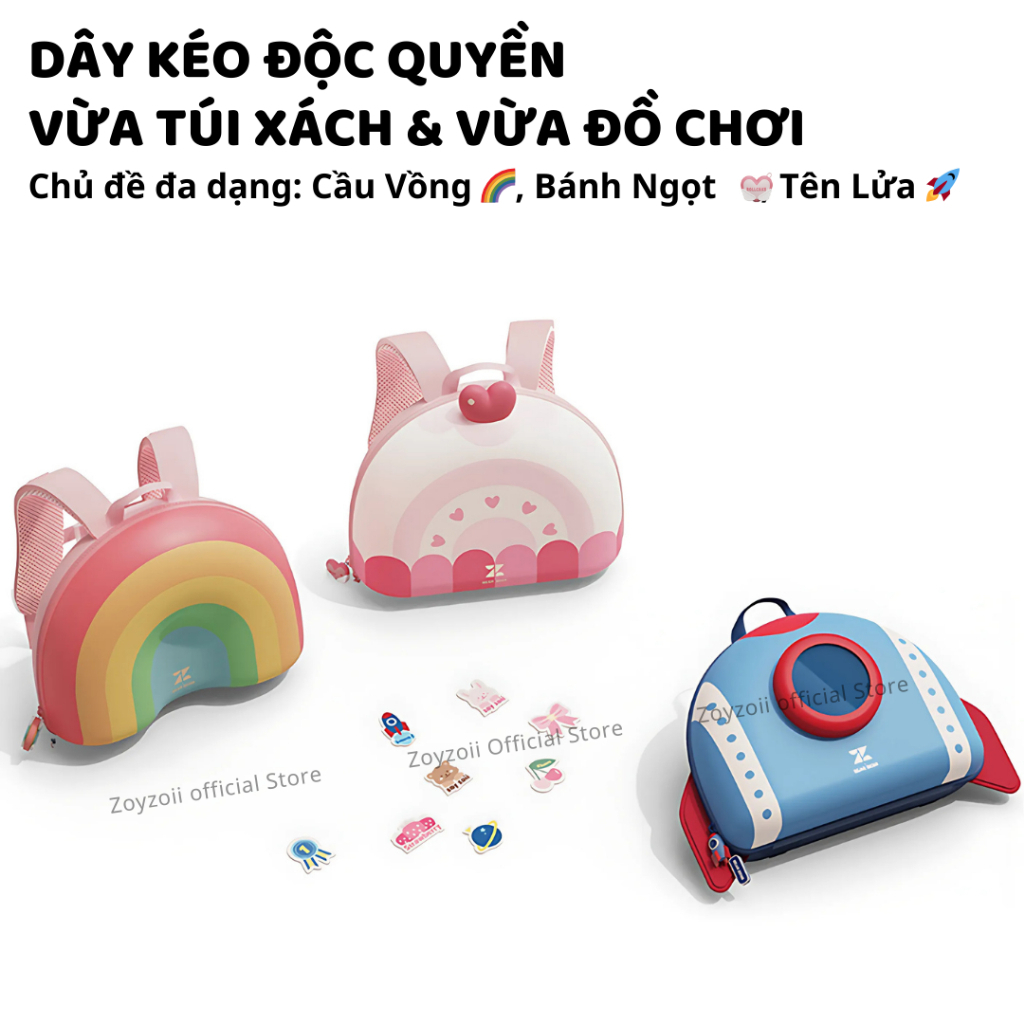 Balo Cho Bé Mầm Non Zoyzoii Fruit Series Backpack B8 Balo Đi Học Siêu Nhẹ Thiết Kế Trái Cây Cho Bé