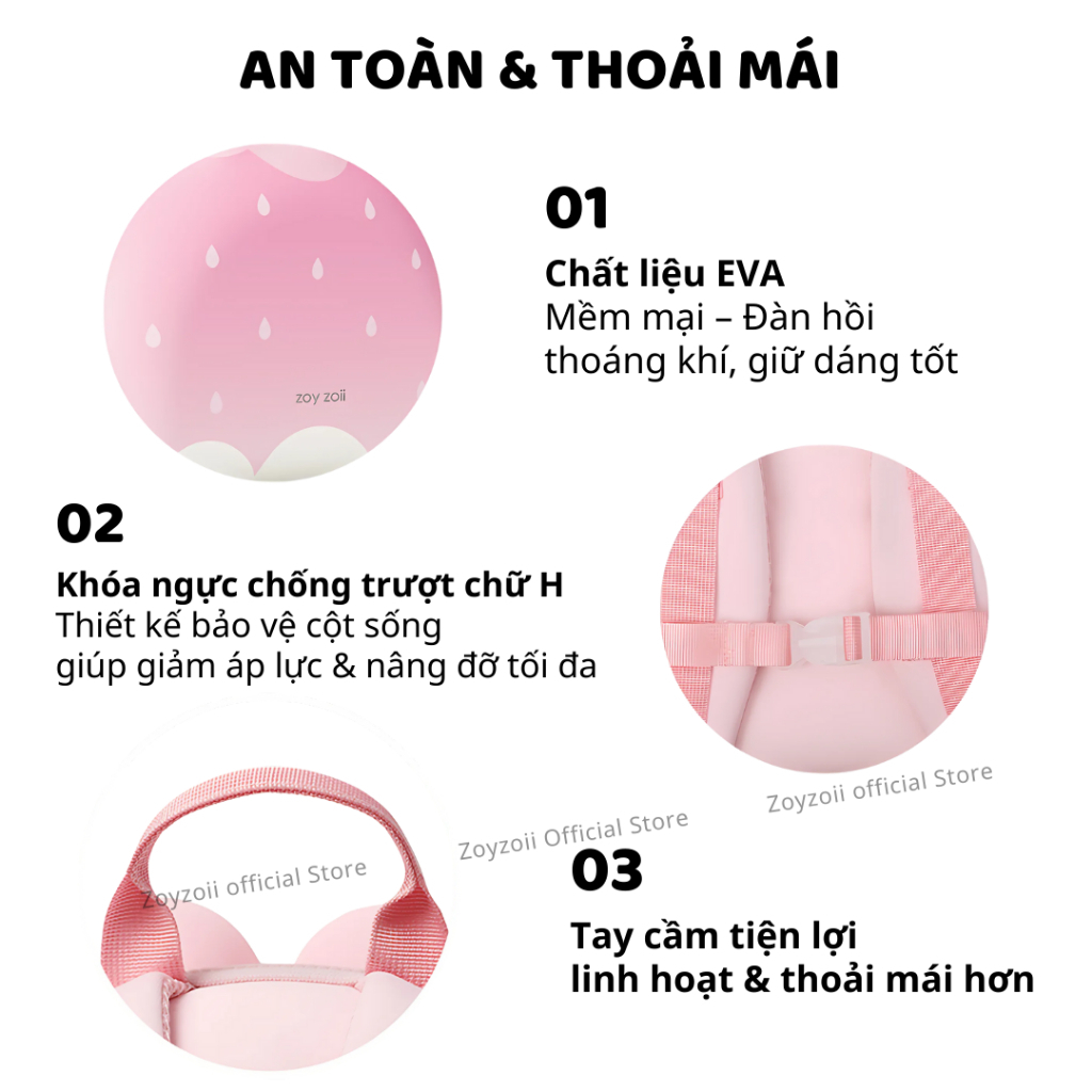 Balo Cho Bé Mầm Non Zoyzoii Fruit Series Backpack B8 Balo Đi Học Siêu Nhẹ Thiết Kế Trái Cây Cho Bé