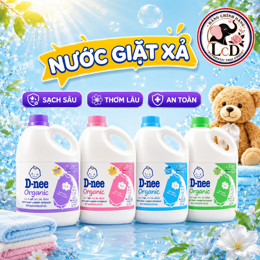 Hàng Nội Địa Nước Giặt Dnee Organic Thái Lan 2800ml Chính Hãng - Sạch Sâu, Thơm Lâu, Dịu Nhẹ Cho Da - [LcD STORE]