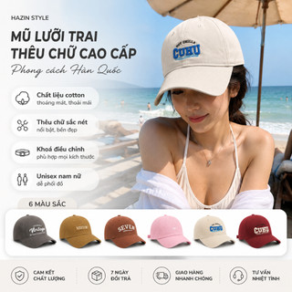 Mũ Lưỡi Trai Nam Nữ Phối Màu Hàn Quốc Hazin Thêu Chữ Cao Cấp Form Đẹp Unisex