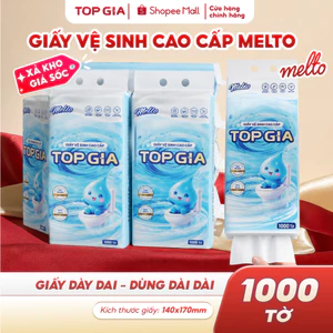 Giấy vệ sinh treo tường cao cấp TopGia Melto 1000 Tờ/4 lớp dập vân 4D , mềm mịn tiện lợi