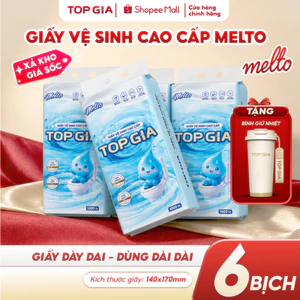 Giấy vệ sinh cao cấp Melto TopGia 1000 tờ mềm mịn, tiện lợi an toàn