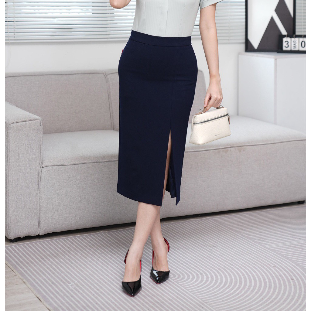 [ CHUẨN CTY ] Chân váy bút chì nữ 2 lớp 279 form bút chì ôm cạp cao xẻ trước chất liệu cao cấp Thái Hòa