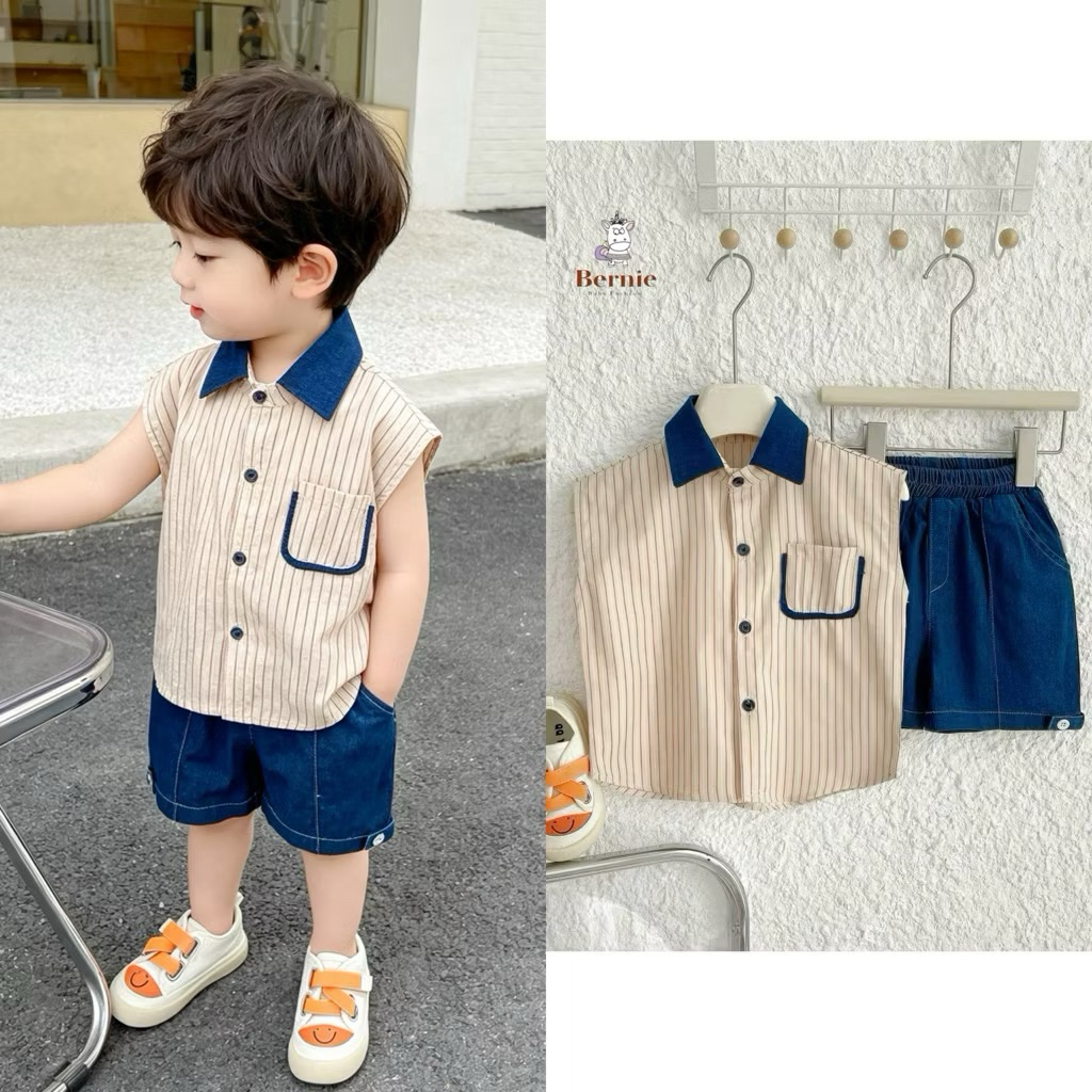 Áo Phông Bé Trai Và Bộ Bé Trai Ngắn Tay Mùa Hè Nhiều Mẫu Bernie Size 80-130 (9-24kg)