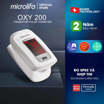 Máy Đo Nồng Độ Oxy Trong Máu SpO2 Microlife OXY 200 | Thương Hiệu Thụy Sỹ Bảo Hành 24 Tháng