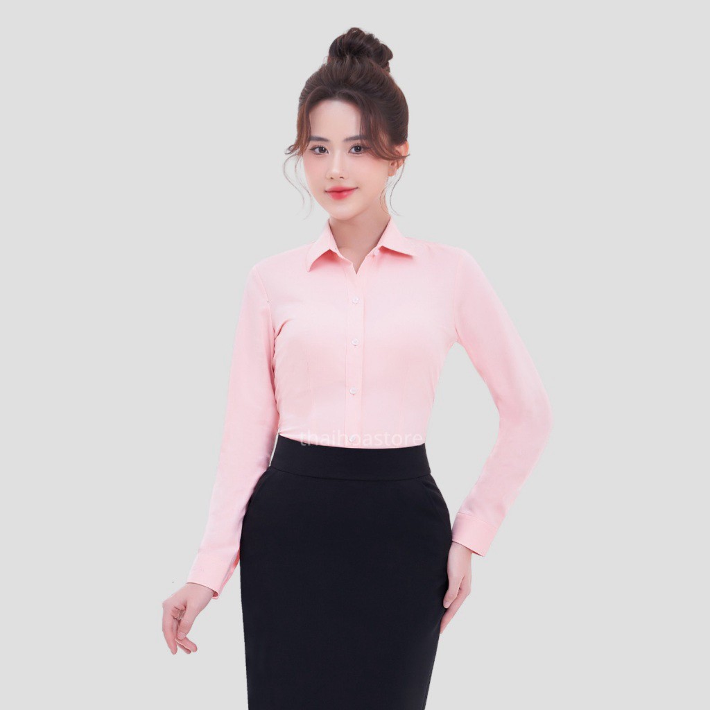 [ TRỢ GIÁ SALE ] Áo sơ mi KẺ SỌC HOTTREND R11 Thái Hòa chất liệu sợi tre họa tiết vải kẻ xước form ôm tôn dáng