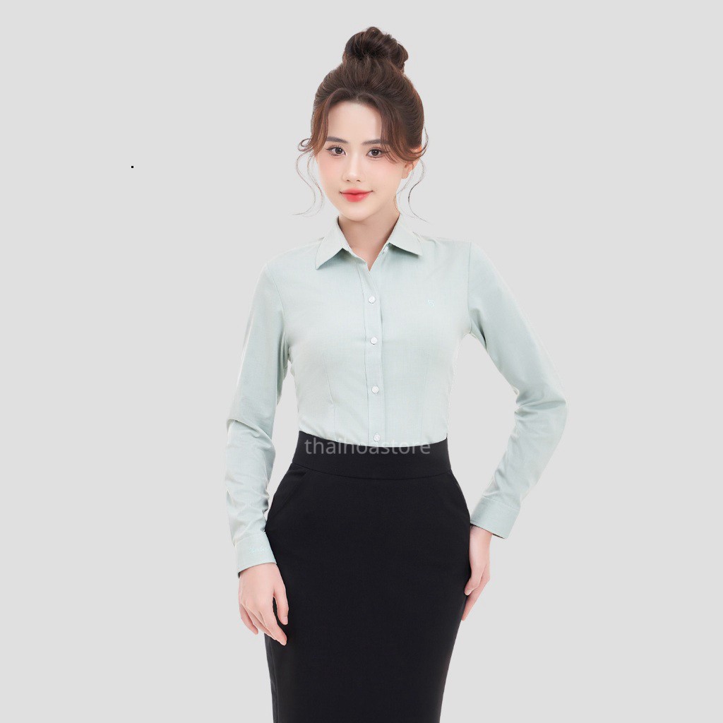 [ TRỢ GIÁ SALE ] Áo sơ mi KẺ SỌC HOTTREND R11 Thái Hòa chất liệu sợi tre họa tiết vải kẻ xước form ôm tôn dáng