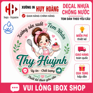 Tem Nhãn Decal Nhựa Chống Nước In Theo Yêu Cầu - Sticker Logo, Tem Dán Ly, Hộp, Bao Bì , Có Bế Sẵn