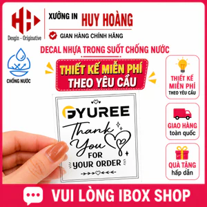 Tem Nhãn Decal Trong Suốt Chống Nước In Theo Yêu Cầu,Bế Sẵn,Dễ Dán