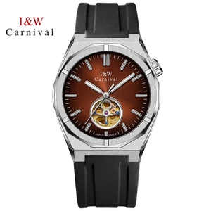 Đồng Hồ Nam Chính Hãng I&W Carnival Mặt Màu Nâu 55883G-S4 Kính Sapphire (Máy Cơ Tự Động)