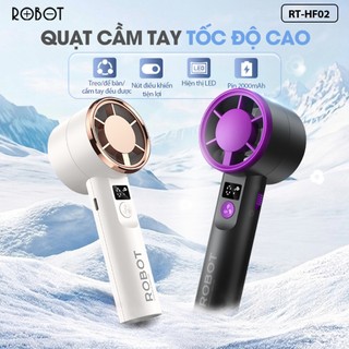 Robot Quạt Mini Cầm Tay HF02 Pin 2000mAh, 3 Tốc Độ Gió, Kích Thước Nhỏ Gọn