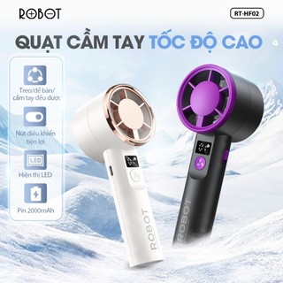 Robot Quạt Mini Cầm Tay HF02 Pin 2000mAh, 3 Tốc Độ Gió, Kích Thước Nhỏ Gọn