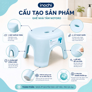 Ghế nhà tắm Inochi - Notoro màu Hồng/Xanh/Trắng