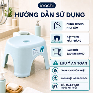 Ghế nhà tắm Inochi - Notoro màu Hồng/Xanh/Trắng