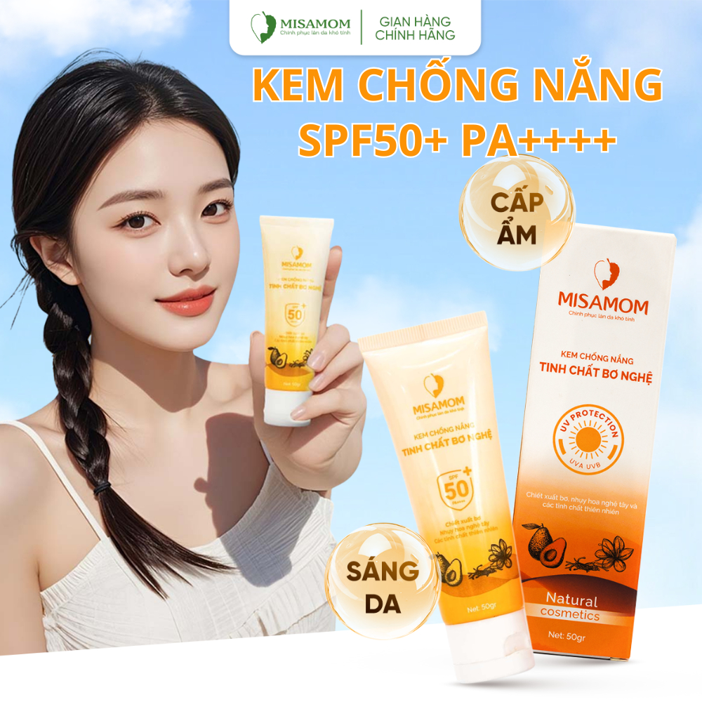 Kem Chống Nắng Misamom Việt Nam SPF50+ PA++++ Giúp Chống Nắng Và Nâng Tone Cho Mọi Loại Da