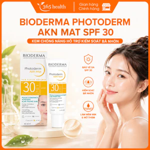 Kem Chống Nắng Cho Da Dầu, Mụn Bioderma Photoderm AKN Mat SPF30 40ml