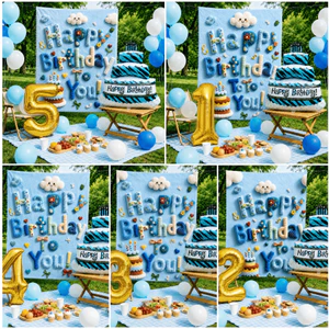 Combo Set Trang Trí Sinh Nhật In Phông Cho Bé Trai - Tùy Chọn Số Tuổi Thiết Kế Bắt Mắt PHONGSN005 | Tiến Bóng Bay