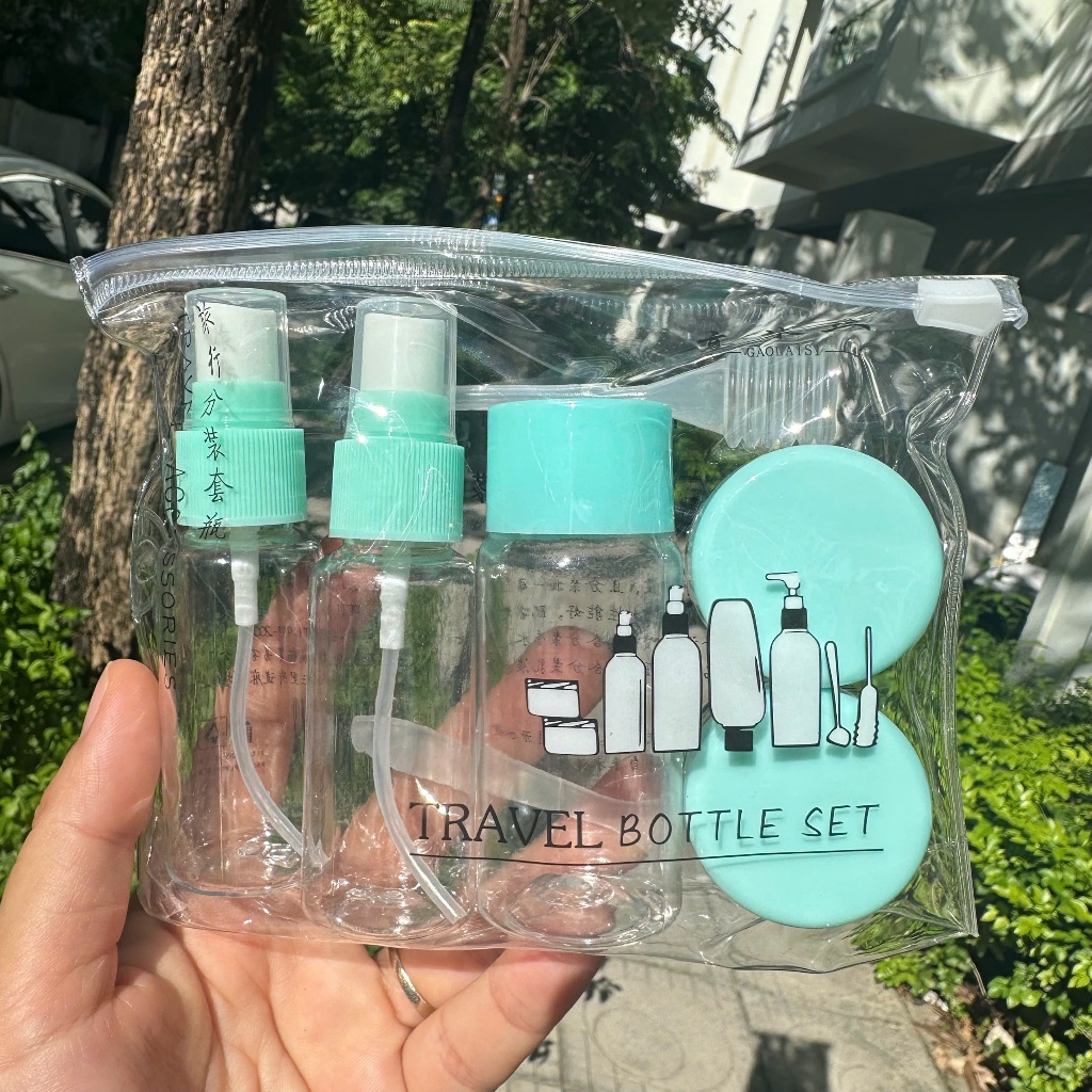 (COMBO 3 BỘ) CHIẾT MỸ PHẨM DU LỊCH 7 MÓN,CHAI LỌ MINI TIỆN LỢI,Gọn Nhẹ Mang Theo Du Lịch