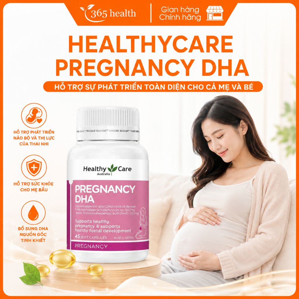 Pregnancy DHA Healthy Care 45 viên của Úc - Hỗ trợ sự phát triển toàn diện cho cả mẹ và bé