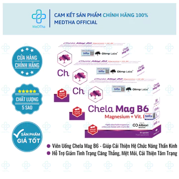 [COMBO 3 HỘP] Viên Uống Bổ Sung Magie, Vitamin B6 Olimp Labs Chela-Mag B6 Sabina Giảm Tê Chân Tay