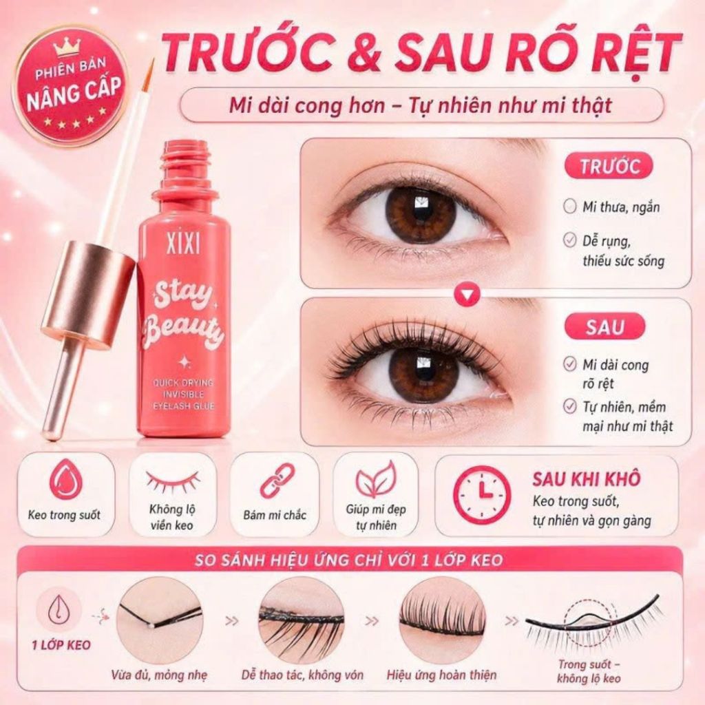 Lee Velvet Lashes keo dán mi XIXI lâu trôi, khô nhanh, không cay mắt