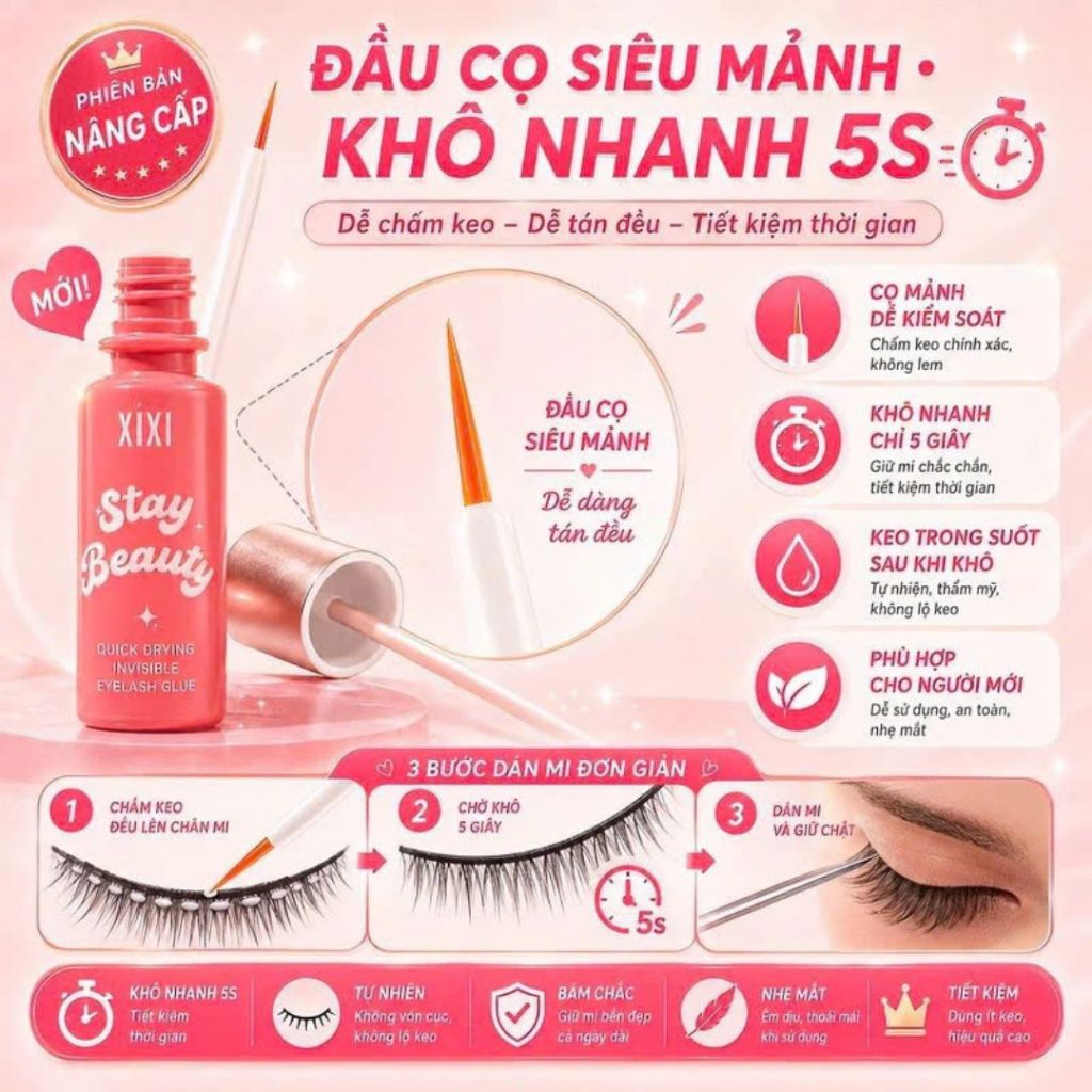 Lee Velvet Lashes keo dán mi XIXI lâu trôi, khô nhanh, không cay mắt