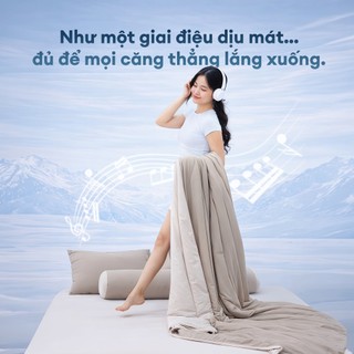 Bộ 5 Món Ga Gối kèm Mền Chần Cool Plus NIN House Mát Lạnh Nhiều Kích Thước Drap Bo Chun Mát Lạnh Thoáng Khí Nhanh Khô