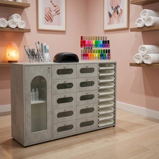 Tủ đựng dụng cụ và trưng bày nail bằng gỗ cao cấp