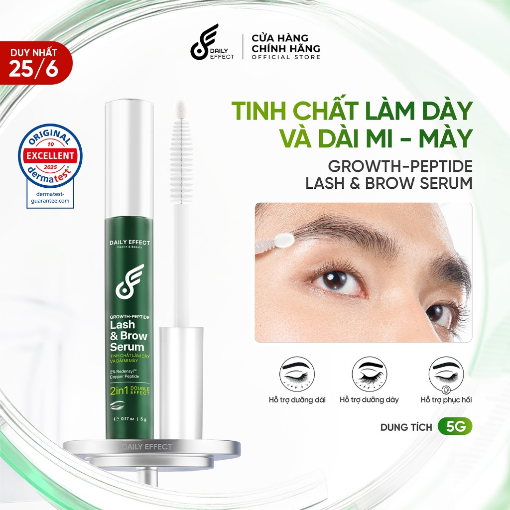 [Tinh Chất Làm Dày Và Dài Mi - Mày] DAILY EFFECT Growth Peptide Lash & Brow Serum (5g)