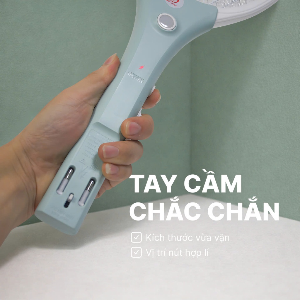 Vợt muỗi EA-ZG0001B, vợt bắt muỗi loại dùng pin sạc điện, chân sạc gấp gọn, có đèn led tiện lợi,ML68