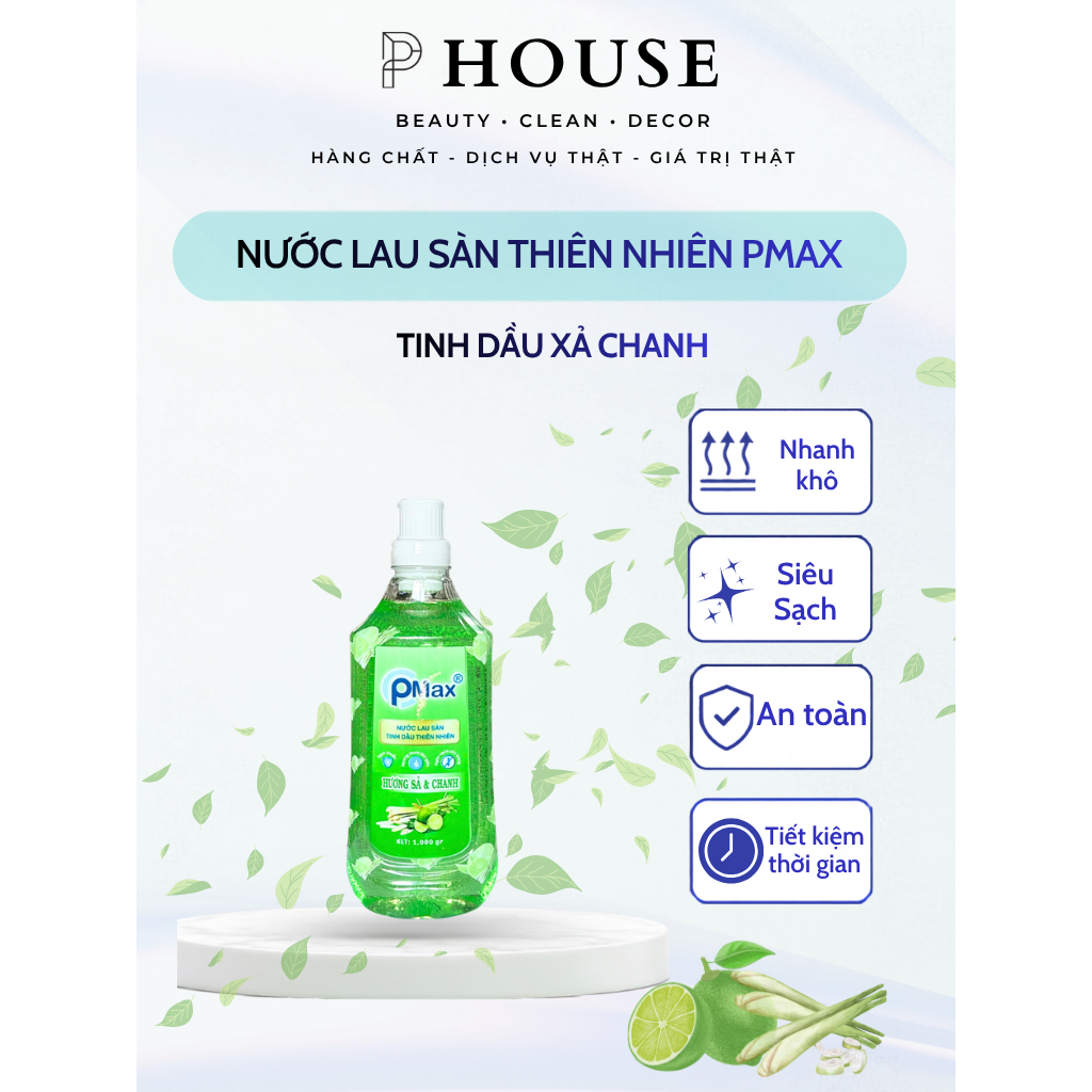 Nước Lau Sàn Thiên PMAX - 100% Tinh Dầu Thiên Nhiên - Siêu Sạch - Siêu Thơm - An Toàn Tuyệt Đối