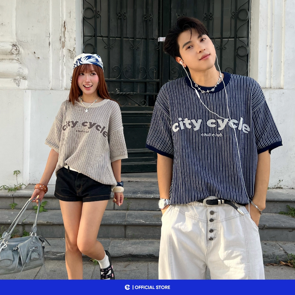 Áo thun len ngắn tay nam nữ Local Brand Chính Hãng City Cycle Áo thun Len Chill Club