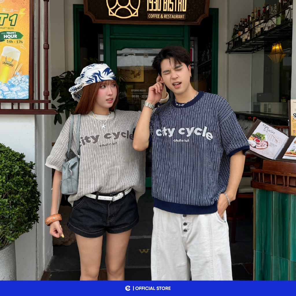 Áo thun len ngắn tay nam nữ Local Brand Chính Hãng City Cycle Áo thun Len Chill Club