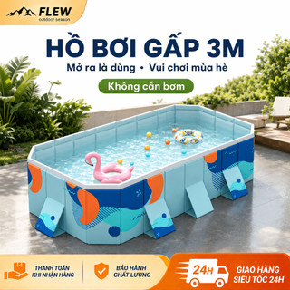 WTHB bể bơi ngoài trời cho gia đình – loại lớn, gấp gọn, không cần bơm hơi, phù hợp 1-10 người, không cần máy bơm
