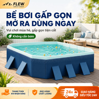 Bể bơi gấp gọn,không cần bơm hơi, chất liệu an toàn cao cấp, chống trượt, phù hợp cho cả gia đình