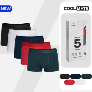 Combo Pack 5 Quần lót nam Trunk Cotton Co Giãn Origin mềm mại, co giãn, thấm hút Coolmate