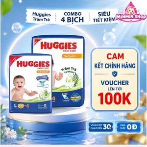 Tã quần HUGGIES Skincare Mega Jumbo Tràm Trà Ngừa Hăm Dịu Da Full size