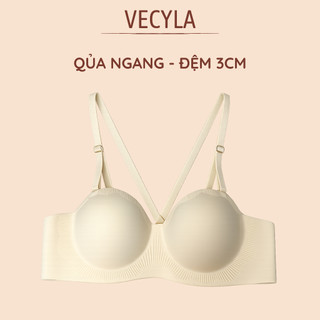 Áo lót su nữ quả ngang đệm 3cm bàn tay nâng ngực A 832 - Áo ngực chất liệu su mềm mịn cao cấp BC_CHIC LINGERIE